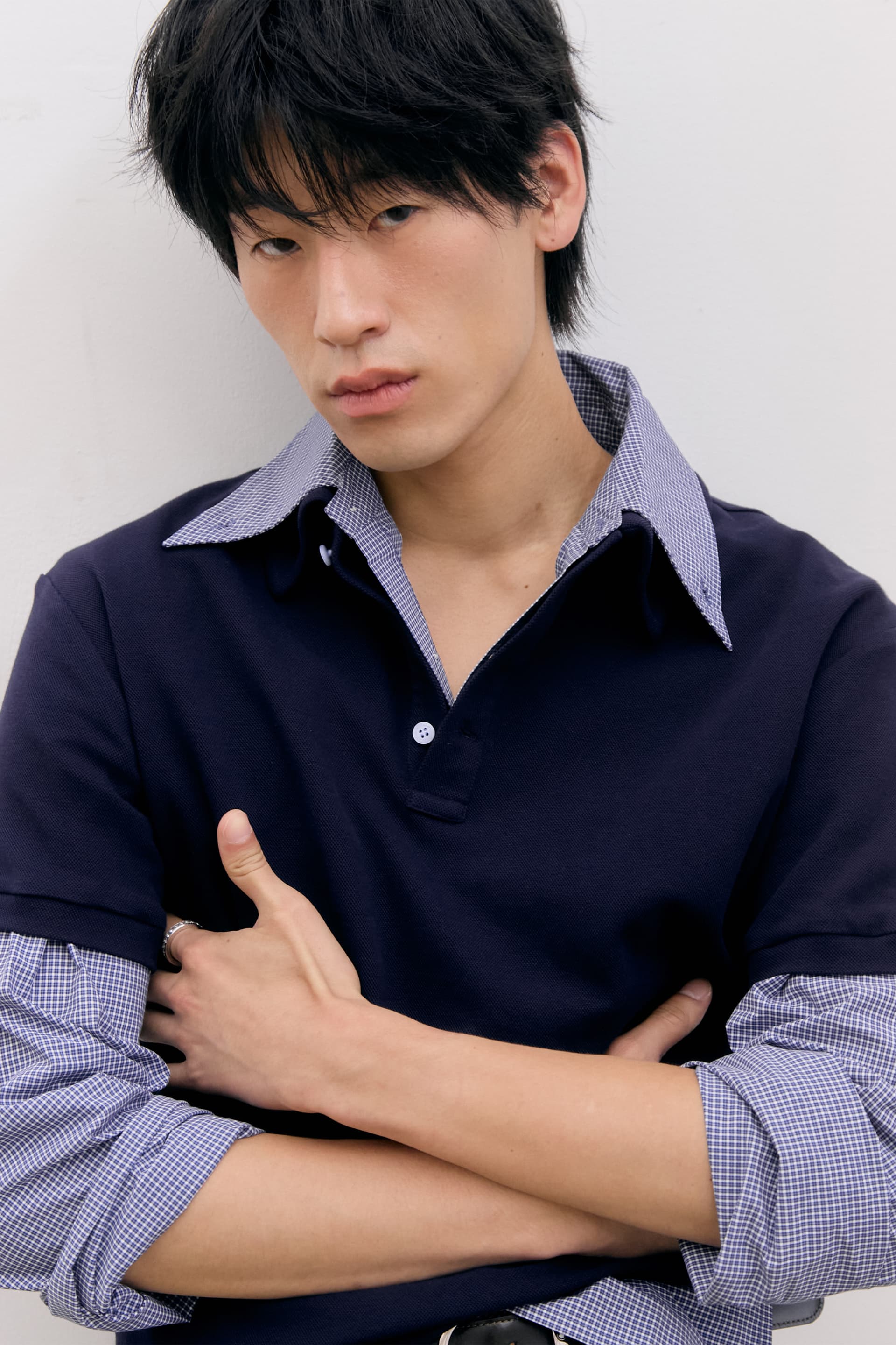 80s Layered Polo Shirts (Navy) — vue 2
