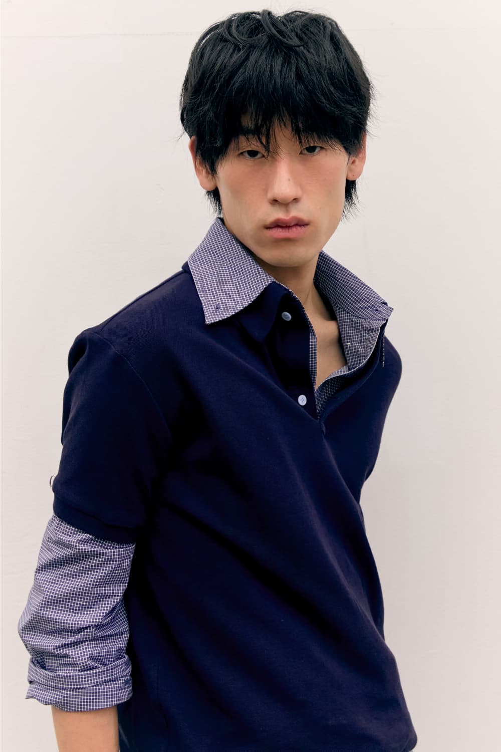 80s Layered Polo Shirts (Navy) — vue 6