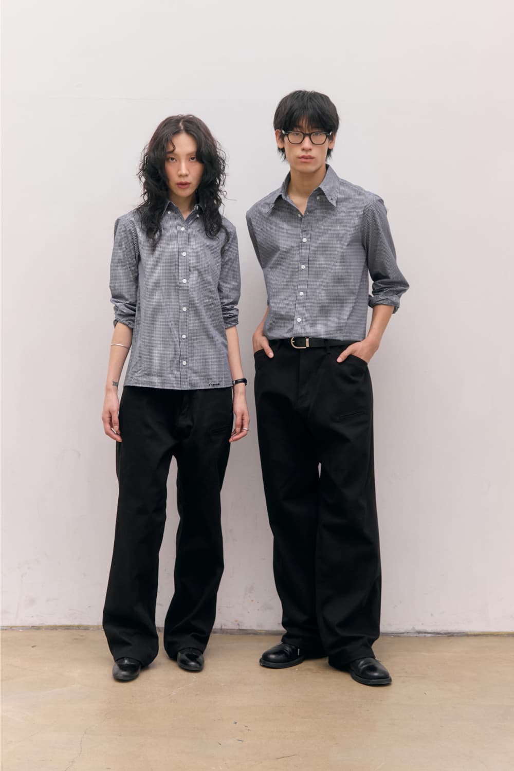 Roll-Up Check Shirts (Black) — vue 18