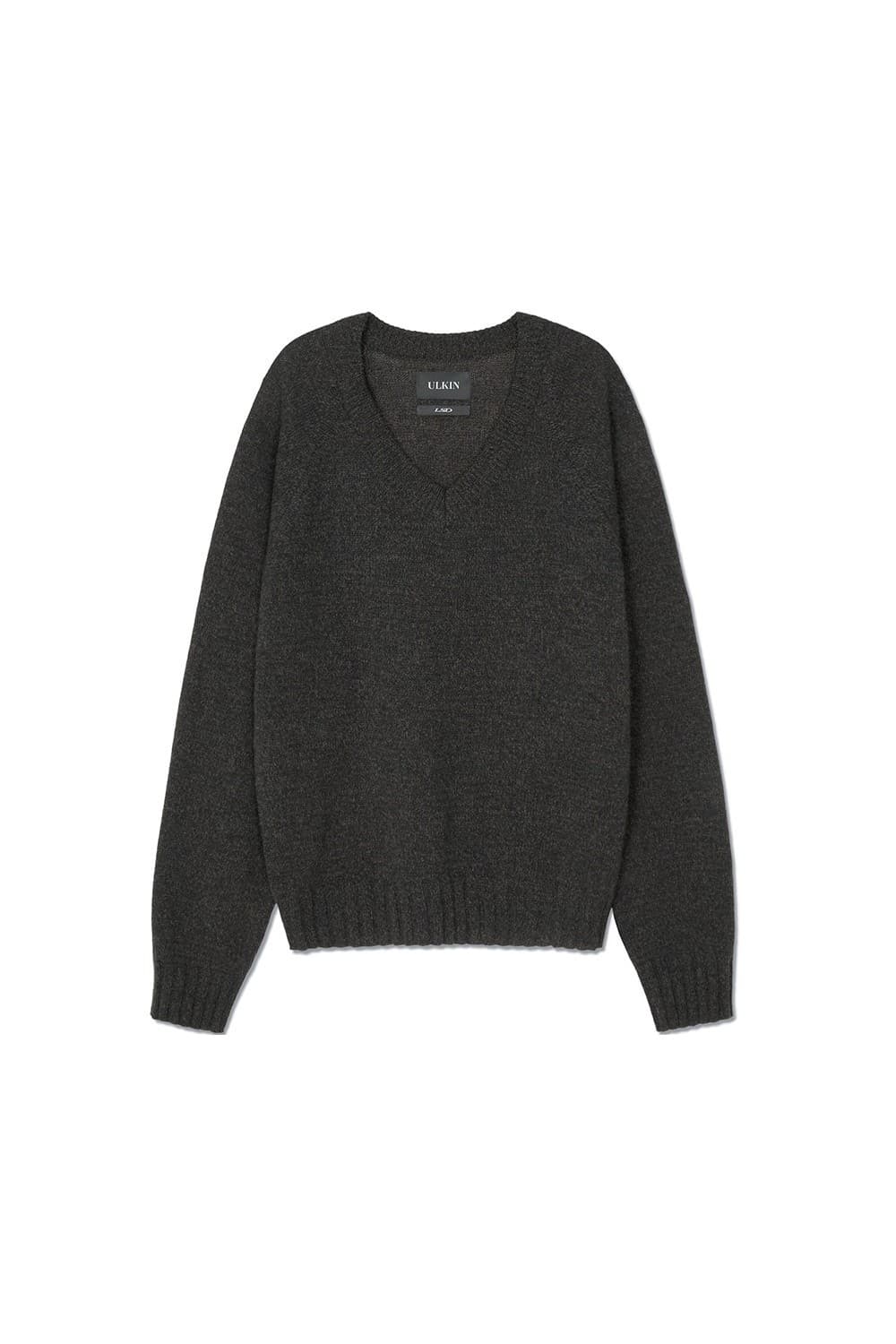 ULKIN V neck Knit Top (Charcoal Melange) — vue 3