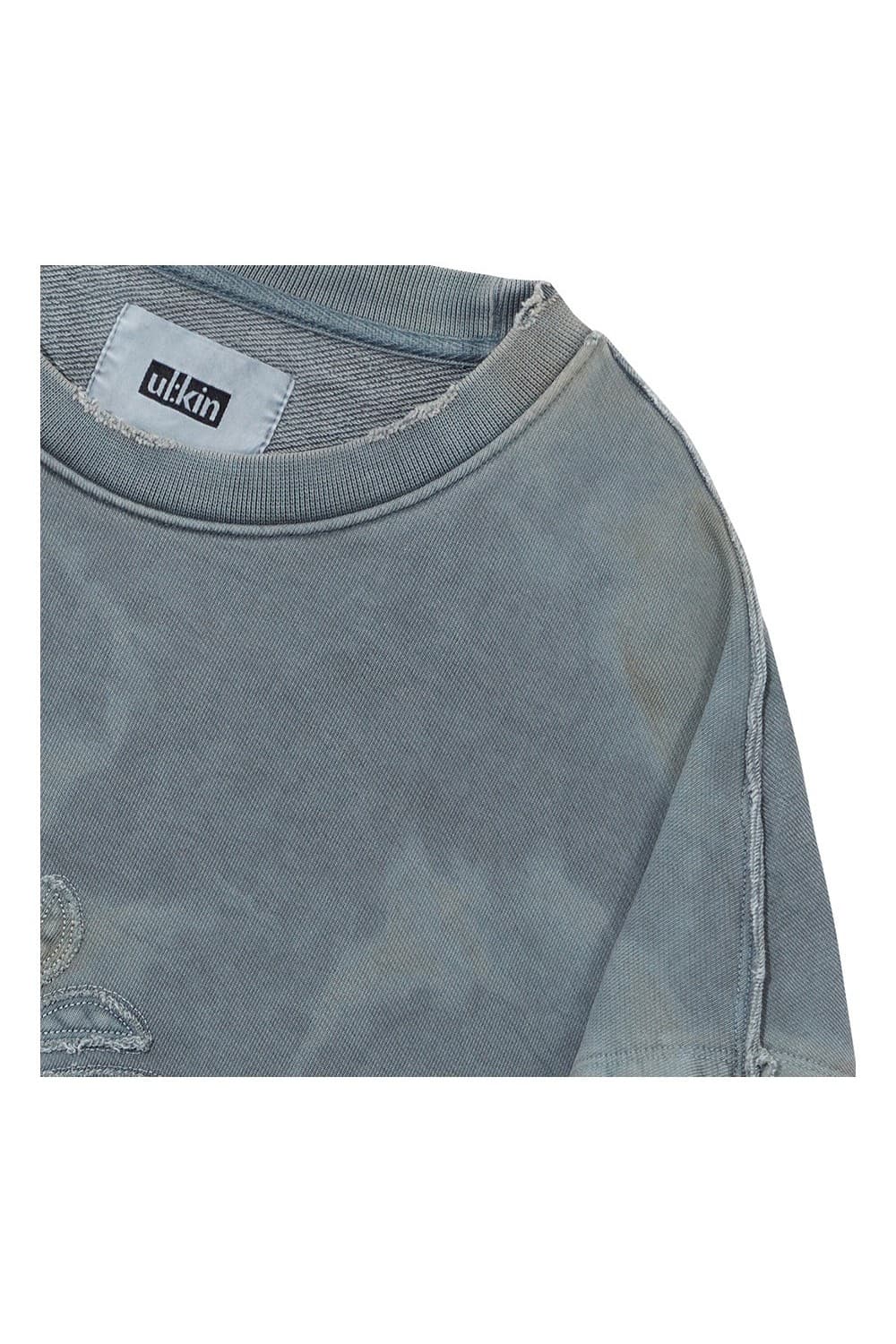 Batch No.2 Traditional-Dyed MUGUNG Applique Sweatshirt (Deep Blue) — vue 5