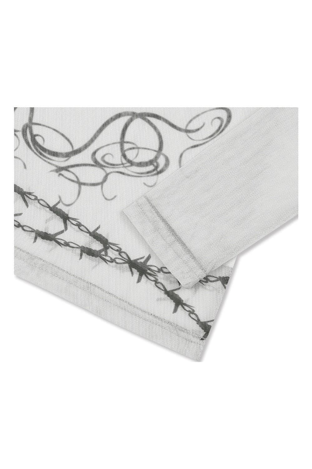 ULKIN X BETTY BOOP Spoil Me Tattoo Mesh Turtleneck (Ivory) — vue 6
