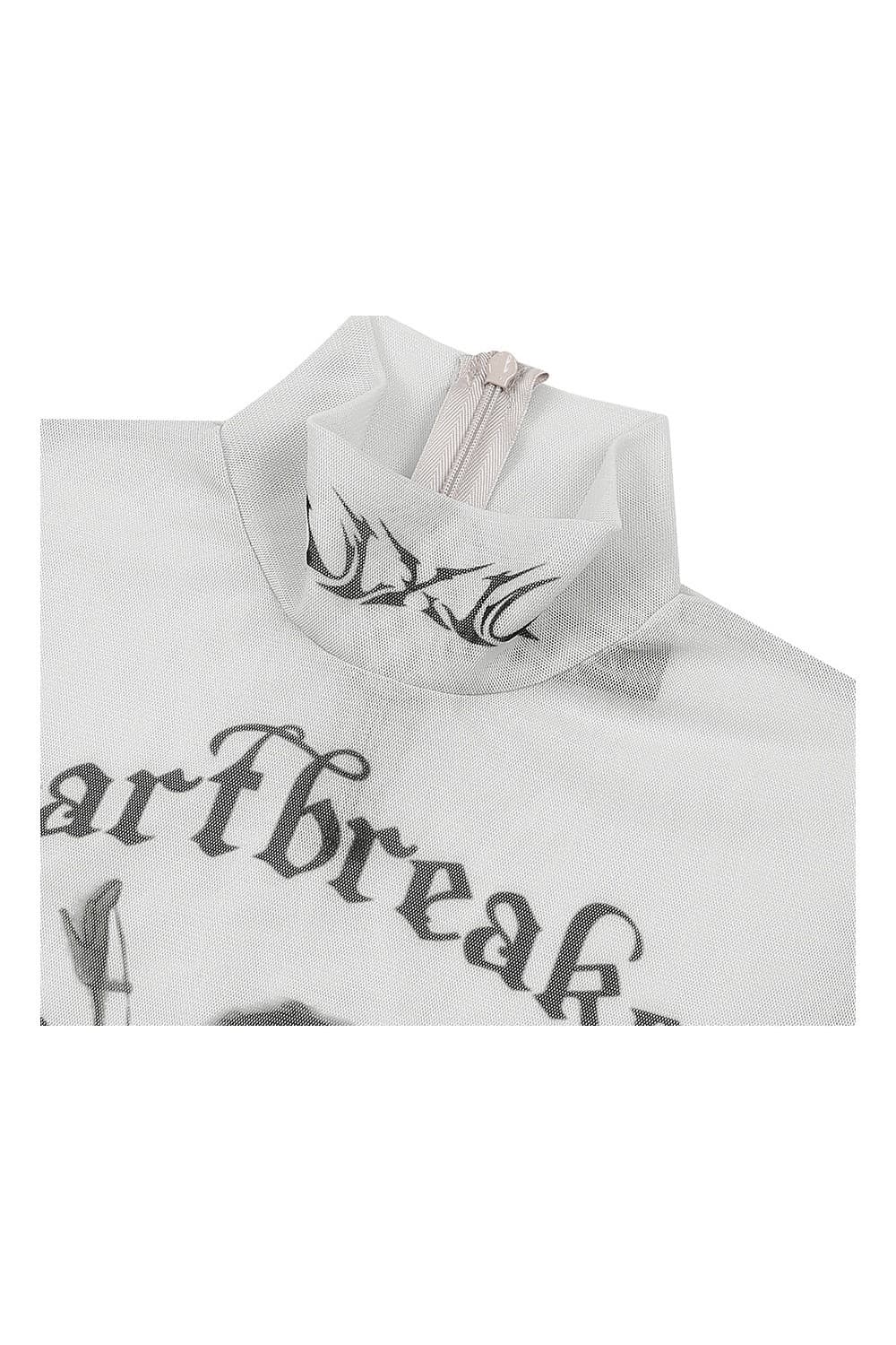 ULKIN X BETTY BOOP Heartbreaker Angel Mesh Turtleneck (Ivory) — vue 4