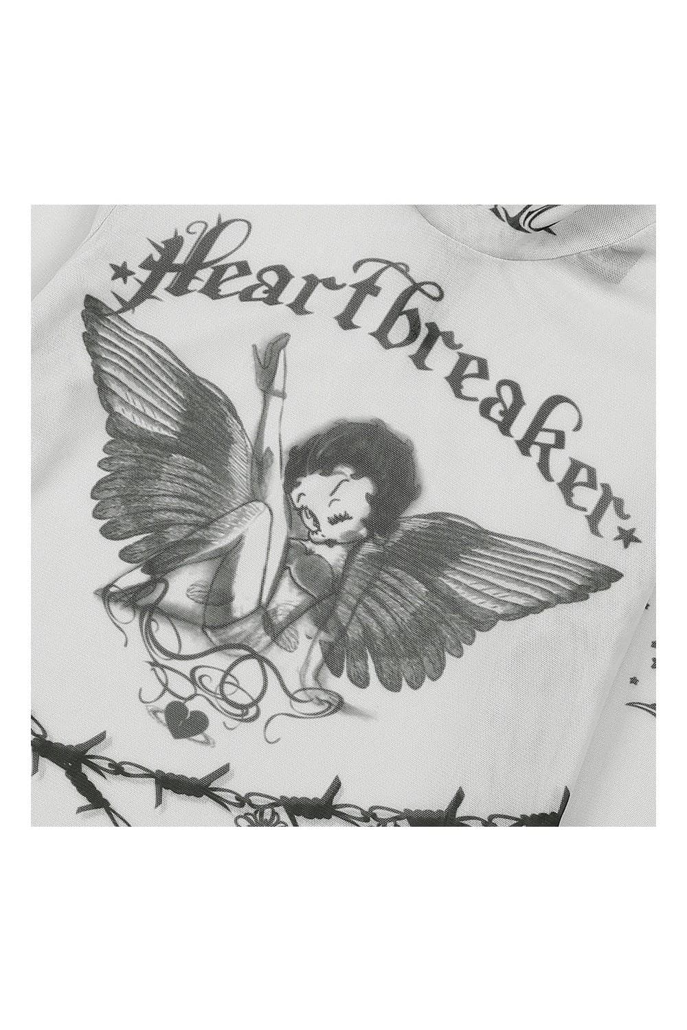 ULKIN X BETTY BOOP Heartbreaker Angel Mesh Turtleneck (Ivory) — vue 5