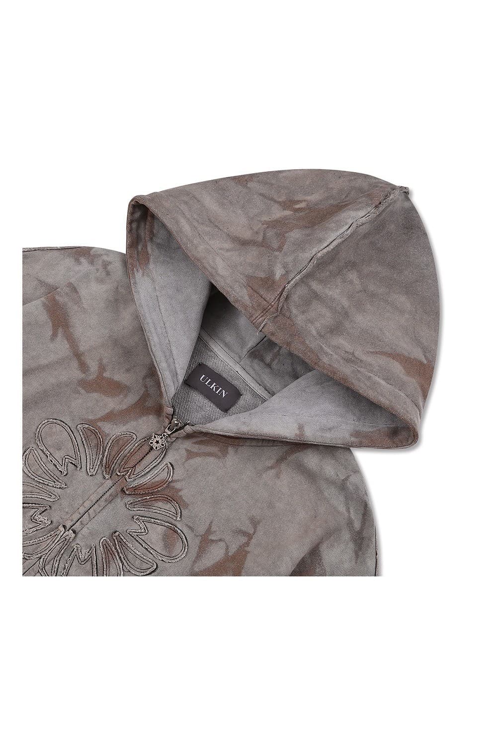 Batch No.3 Traditional-Dyed MUGUNG Zip-up Hoodie (Gray) — vue 4