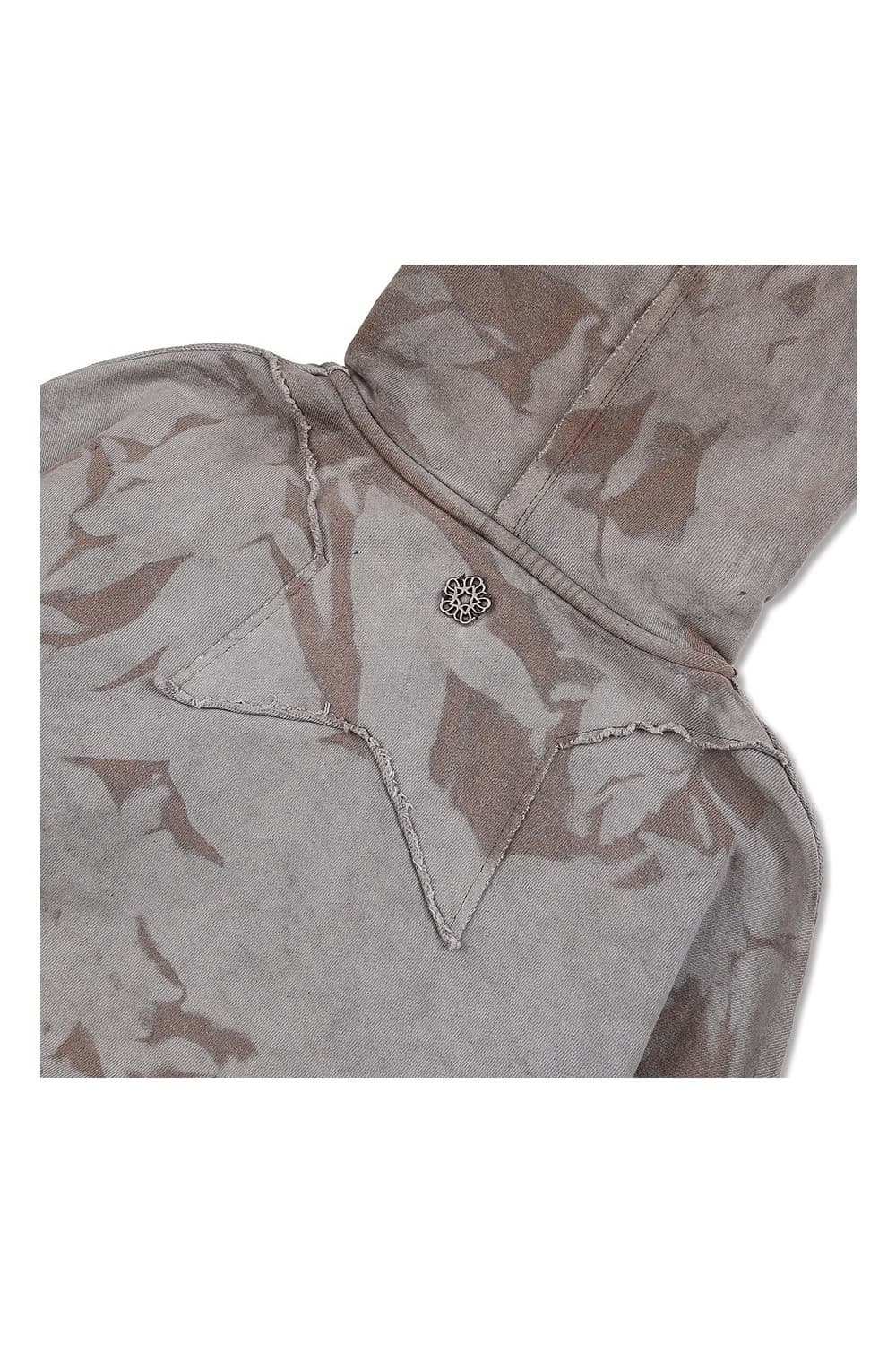 Batch No.3 Traditional-Dyed MUGUNG Zip-up Hoodie (Gray) — vue 6
