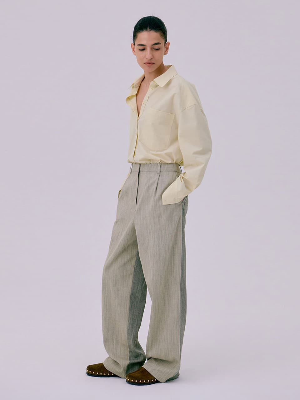 Oversized Pocket Shirts — Light Yellow — vue 7