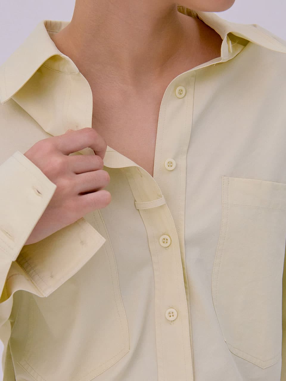 Oversized Pocket Shirts — Light Yellow — vue 9