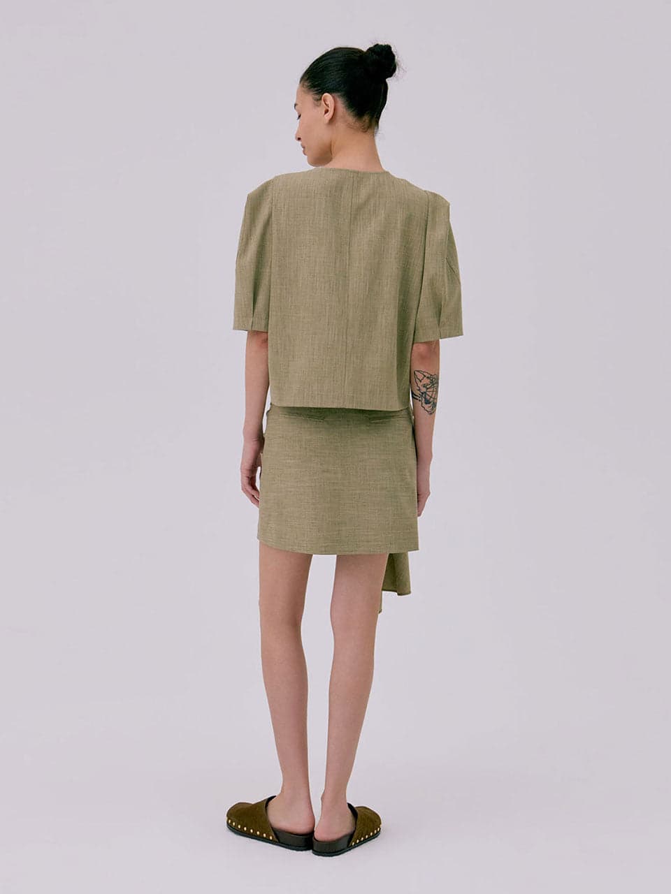 Puff Sleeve Blouse — Brown — vue 6