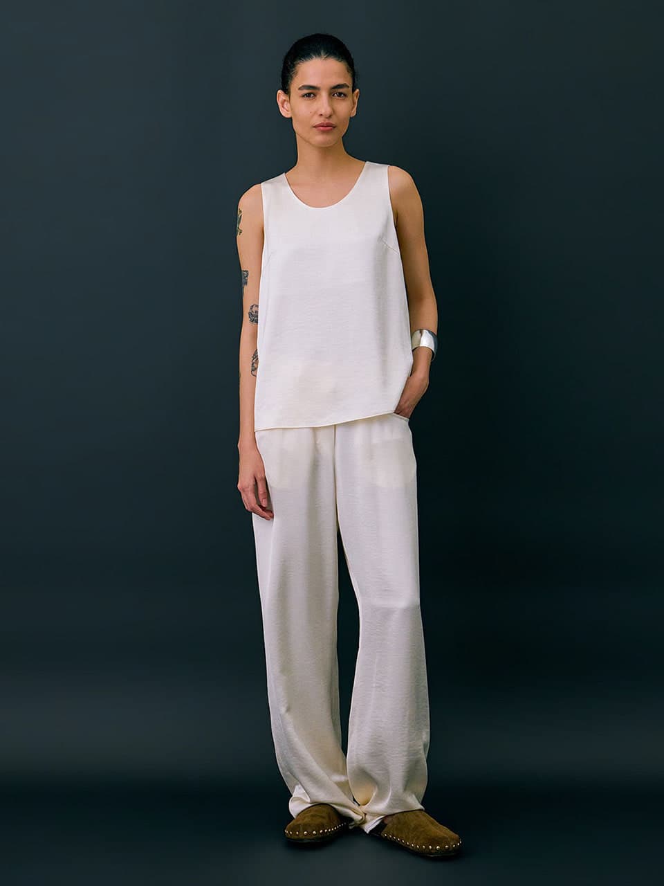 Layered Sleeveless Top — Cream — vue 6