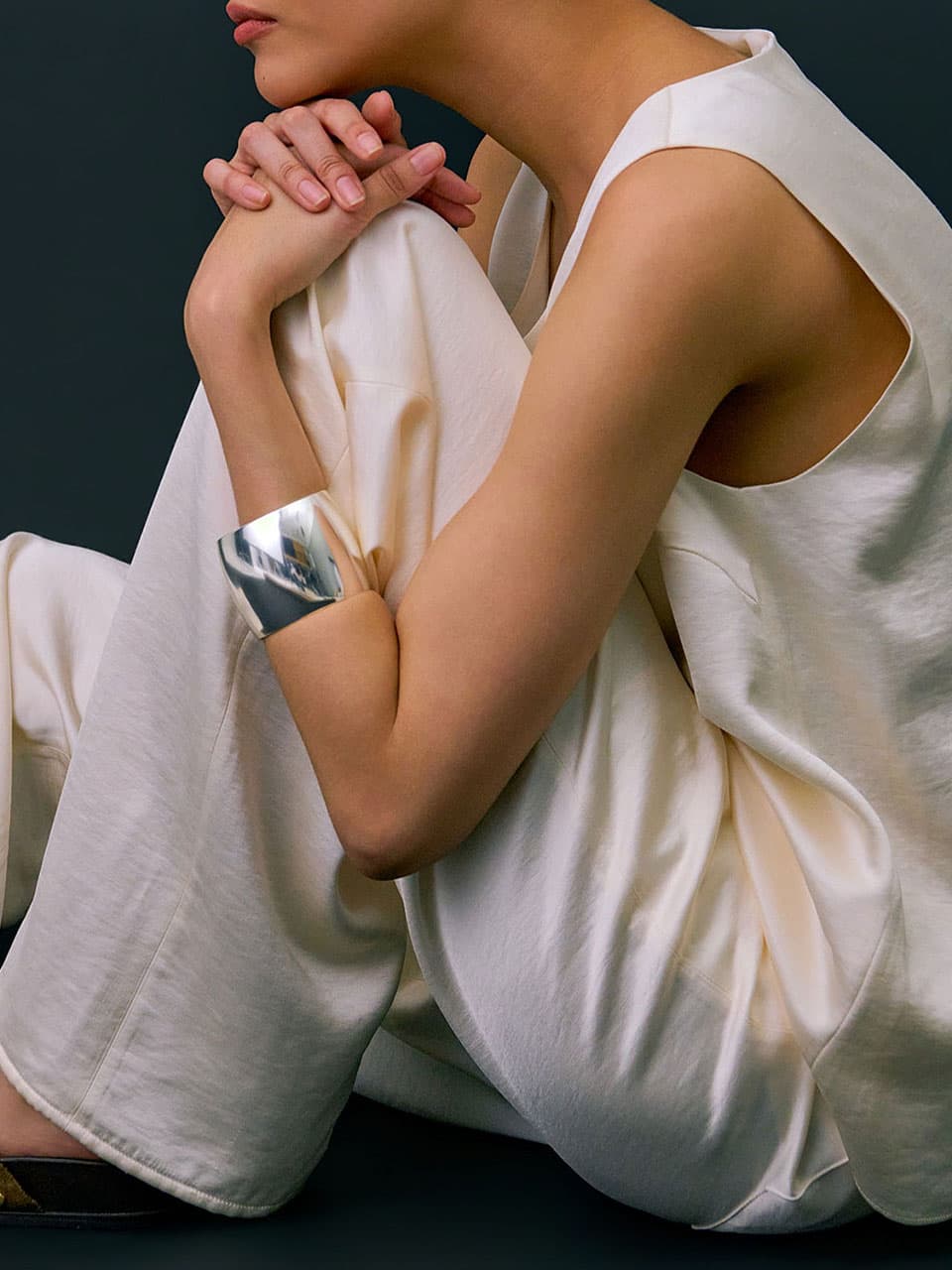 Layered Sleeveless Top — Cream — vue 7
