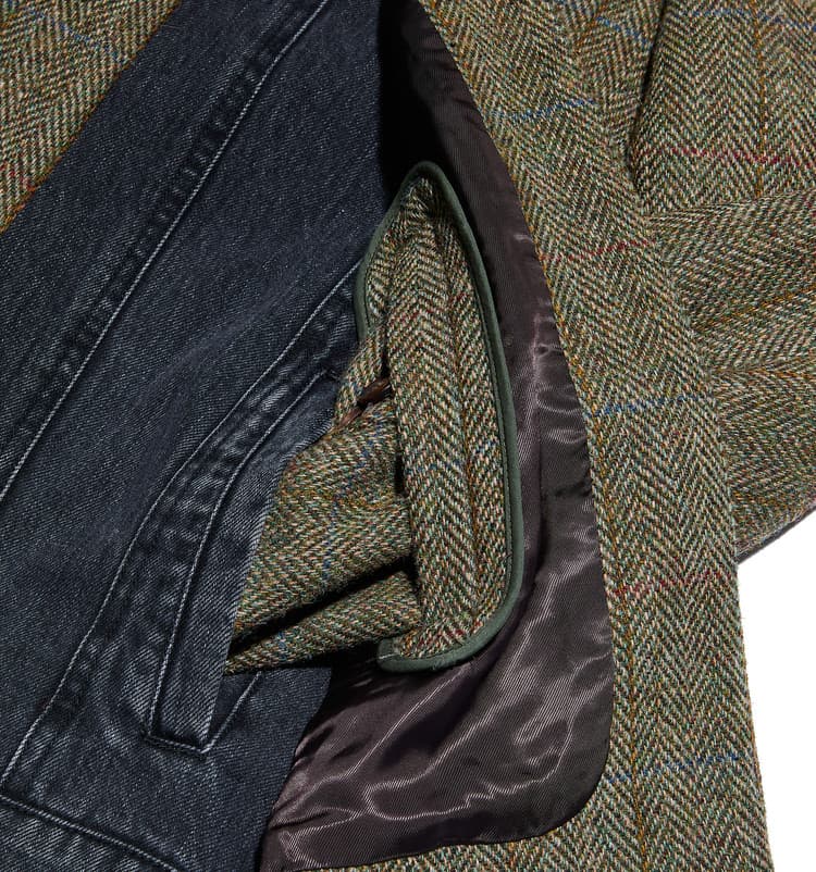 Harris Tweed Hybrid Jacket — Herringbone Khaki — vue 5