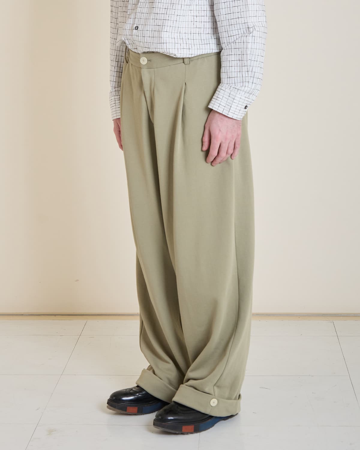eco-Wide Baggie Trousers (olive) — vue 2