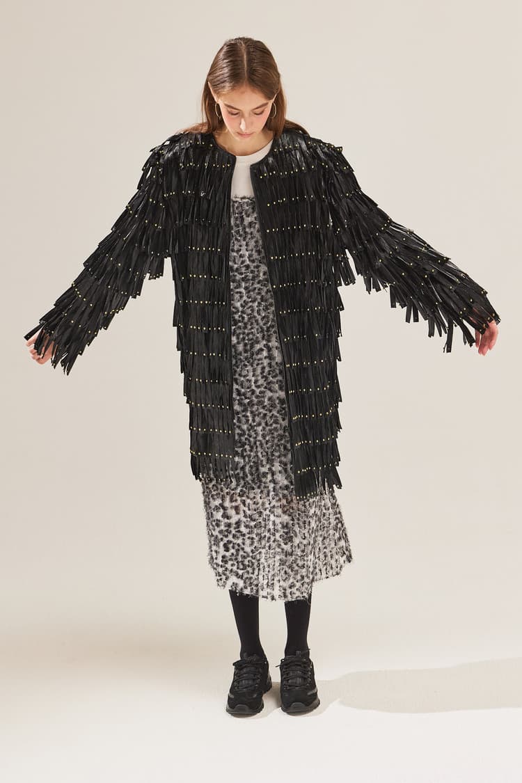 Black Stud-Tasseled Coat — vue 4